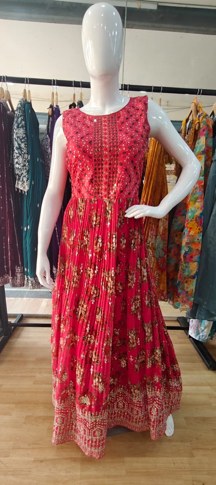 Pink floor length gown