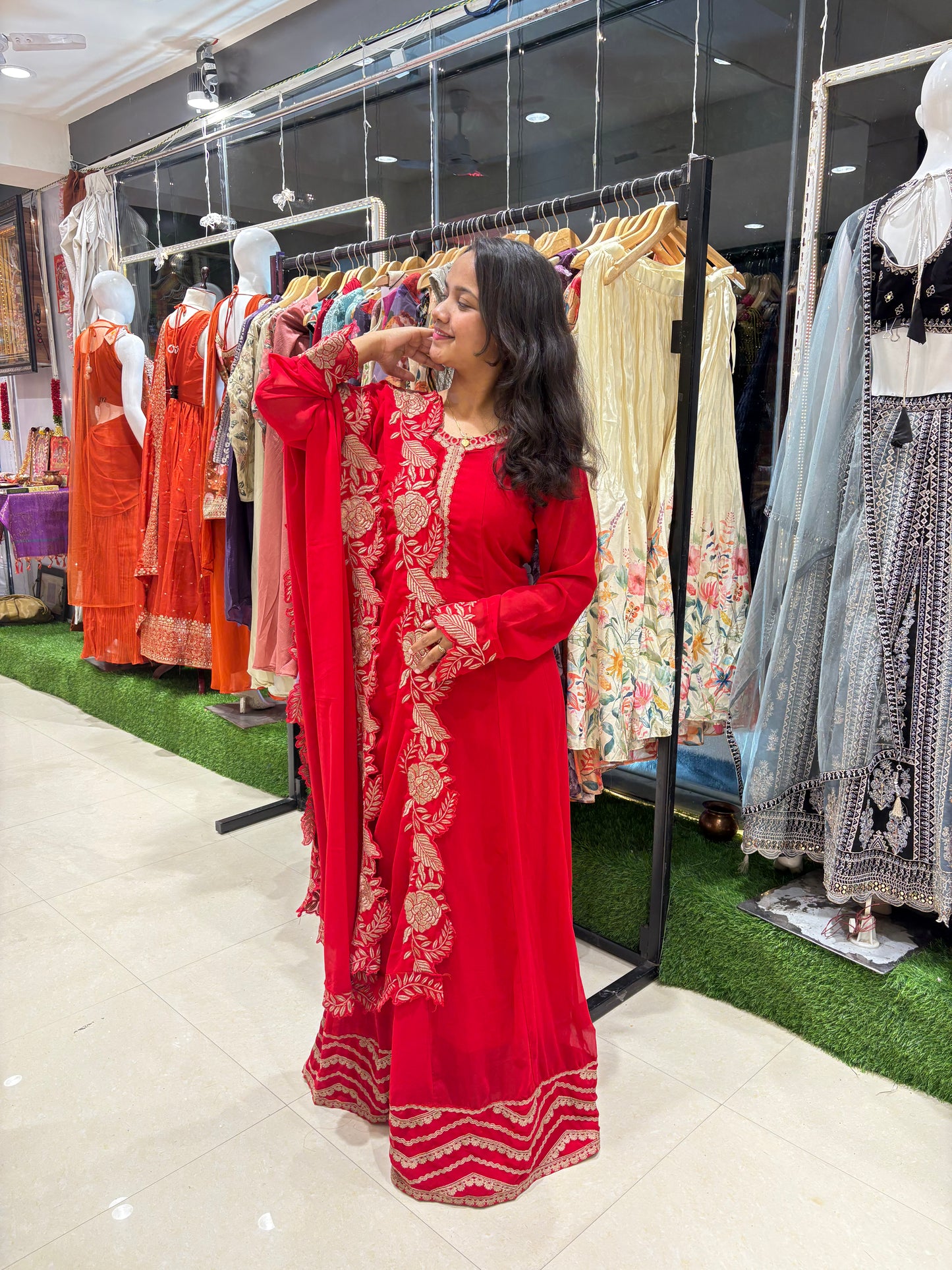 Red Anarkali
