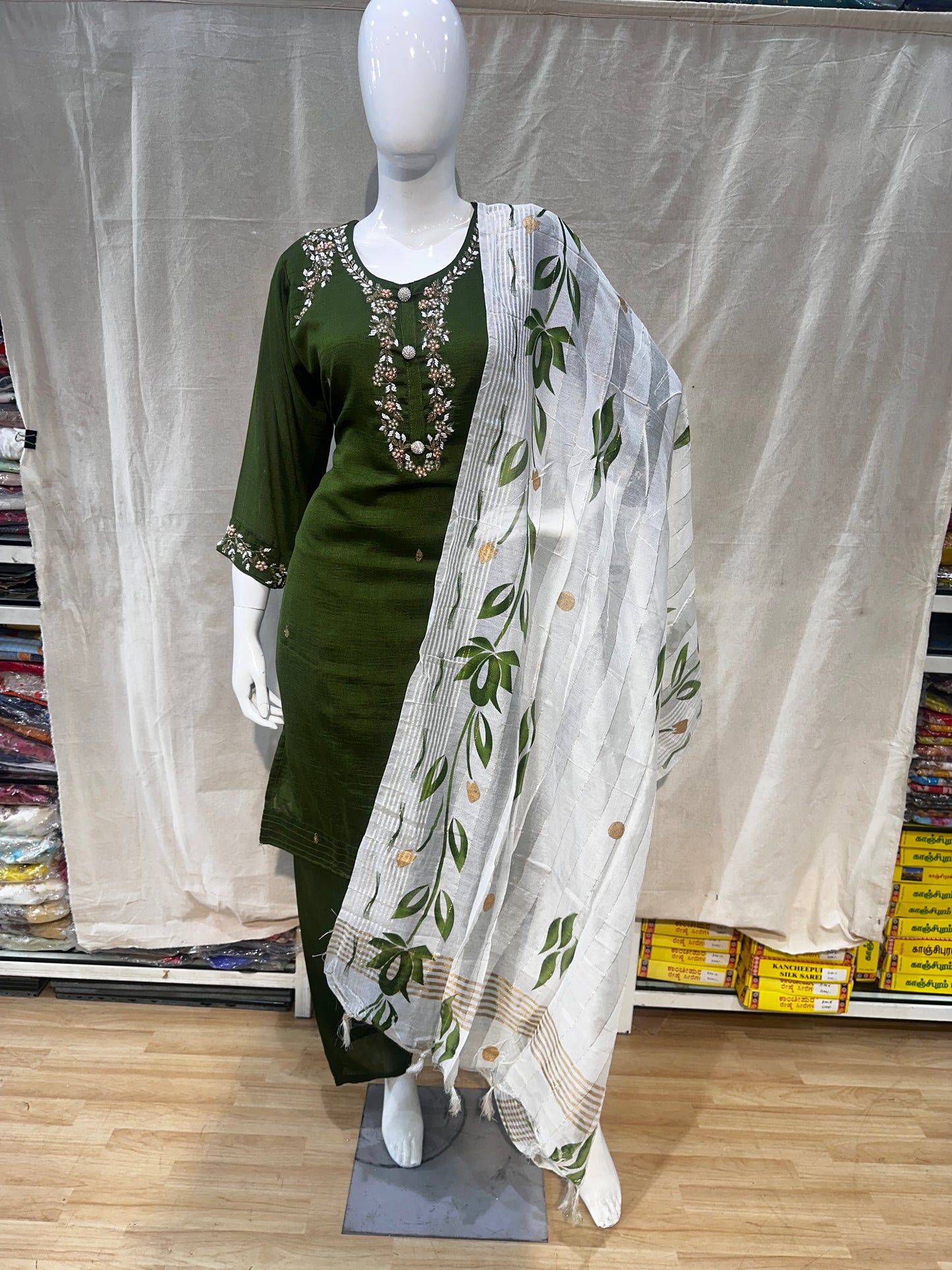 Mehendi green plus size salwar