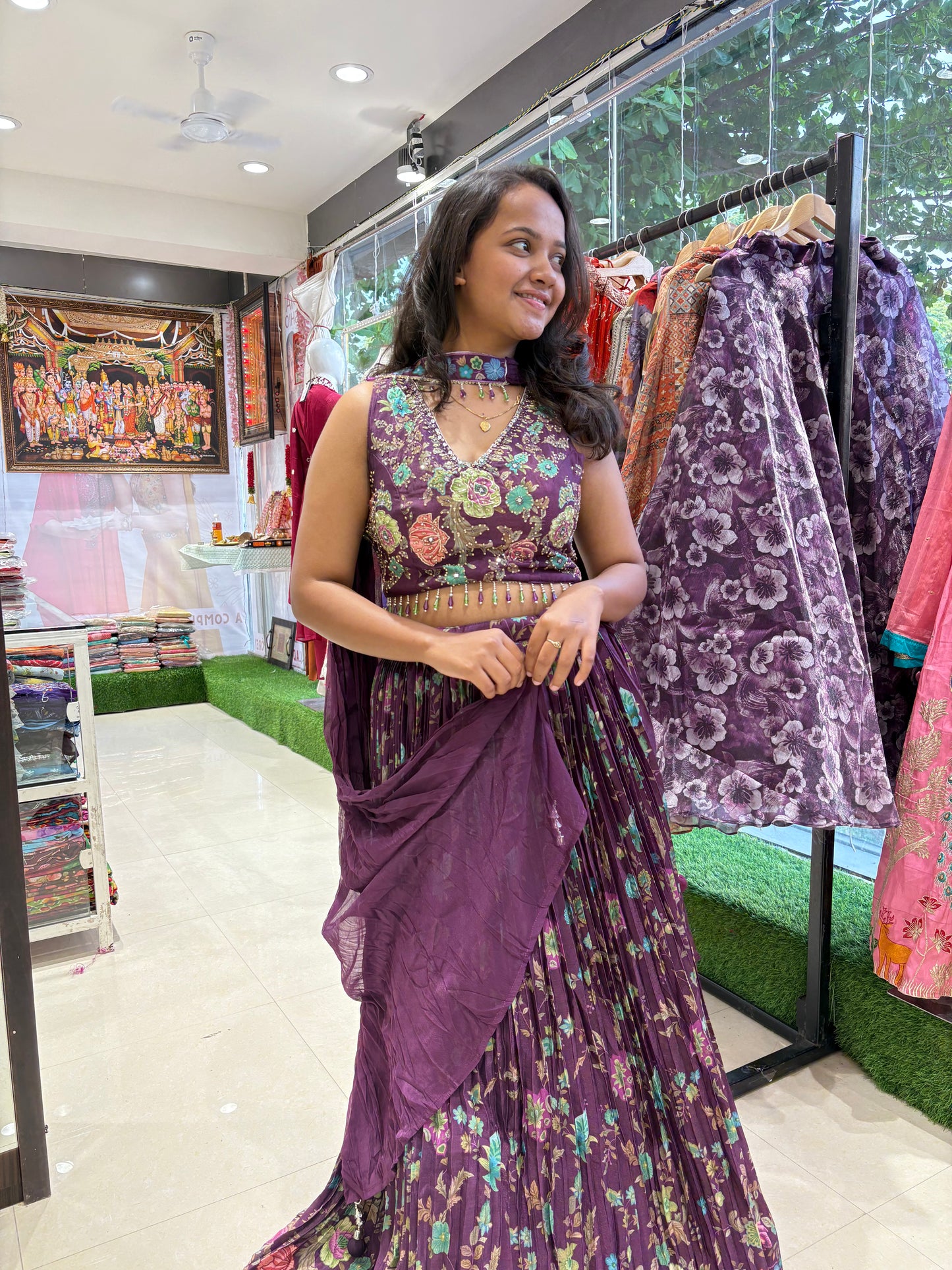 Party wear Wine lehenga