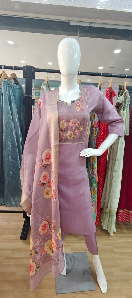 Blush pink suit with stunning dupatta
