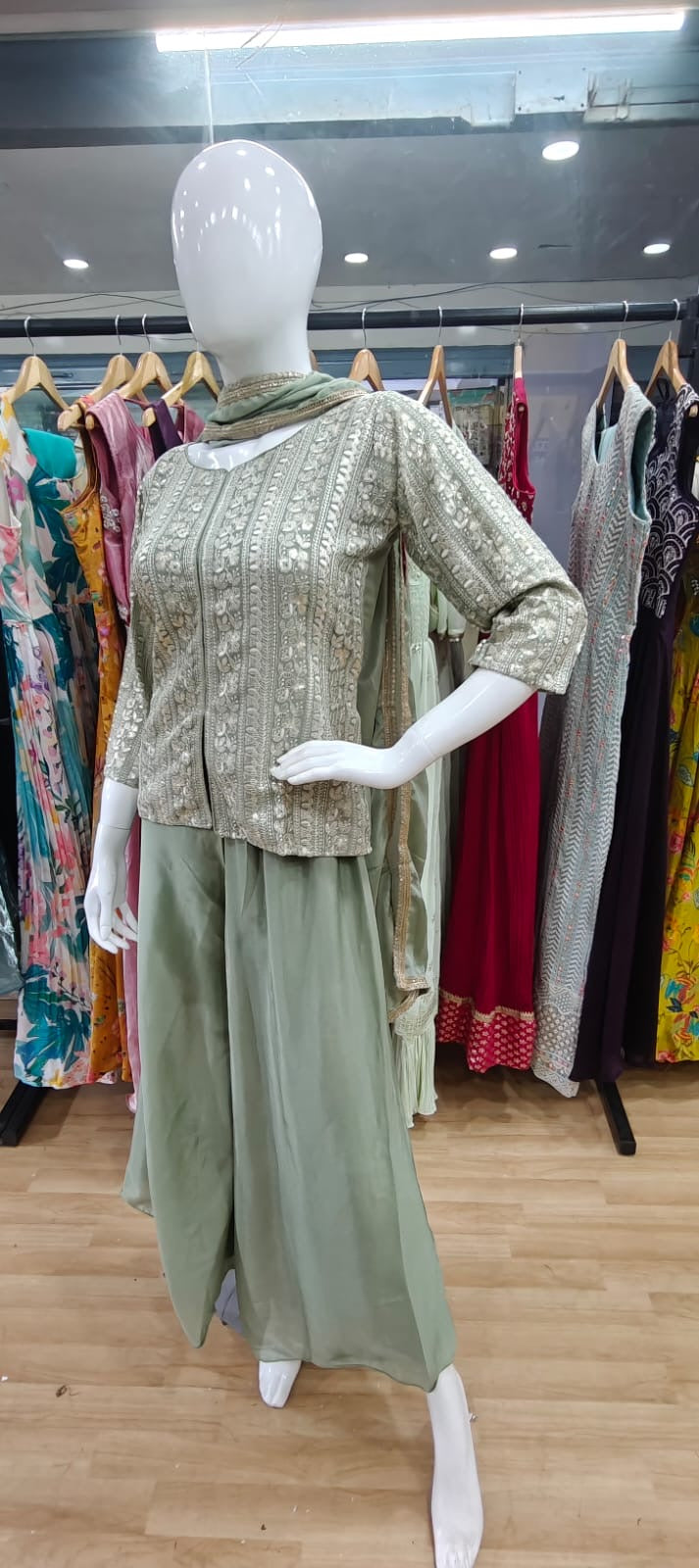 Pista green peplum set