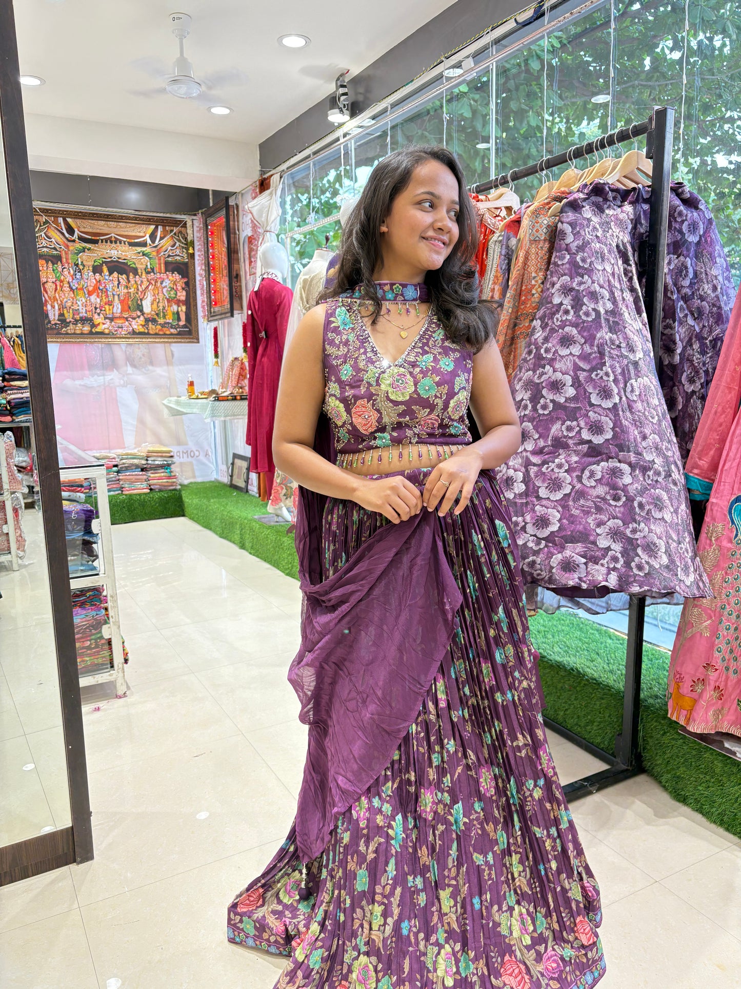 Party wear Wine lehenga