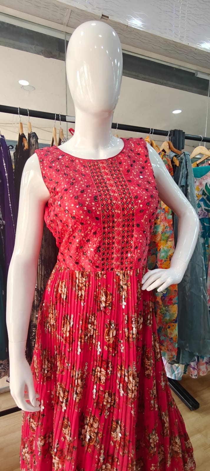 Pink floor length gown