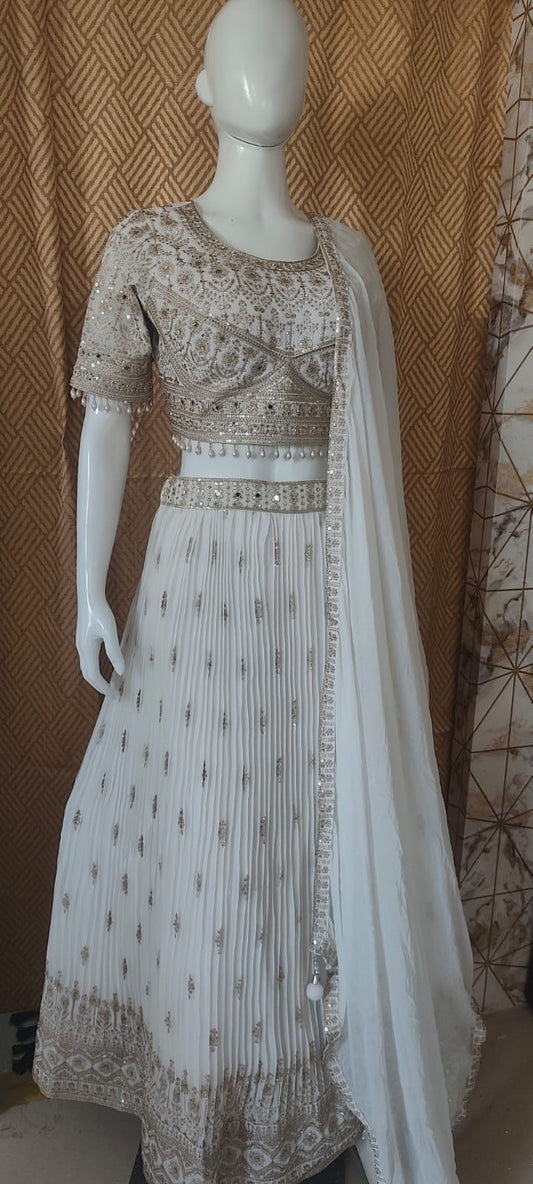 Cream lehenga