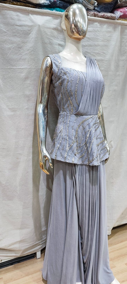 Saree Gown with peplum style design