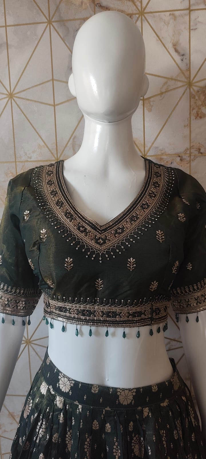 Green banarasi Lehenga