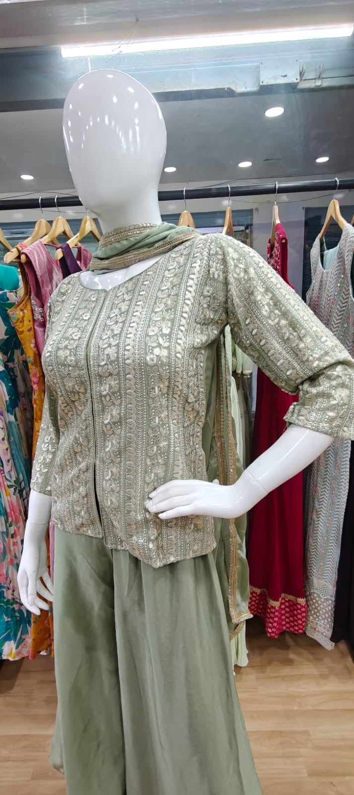 Pista green peplum set