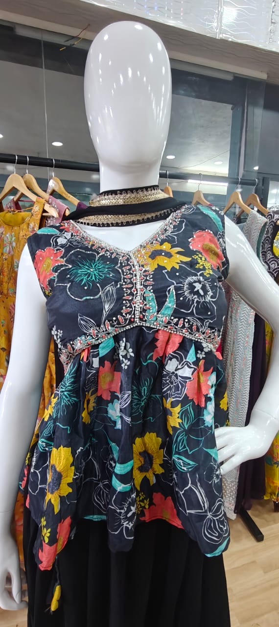 Black Sunflower peplum set