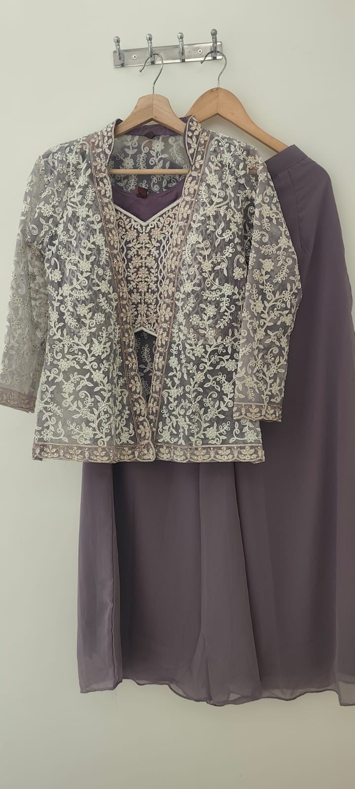 Indo western set with net jacket