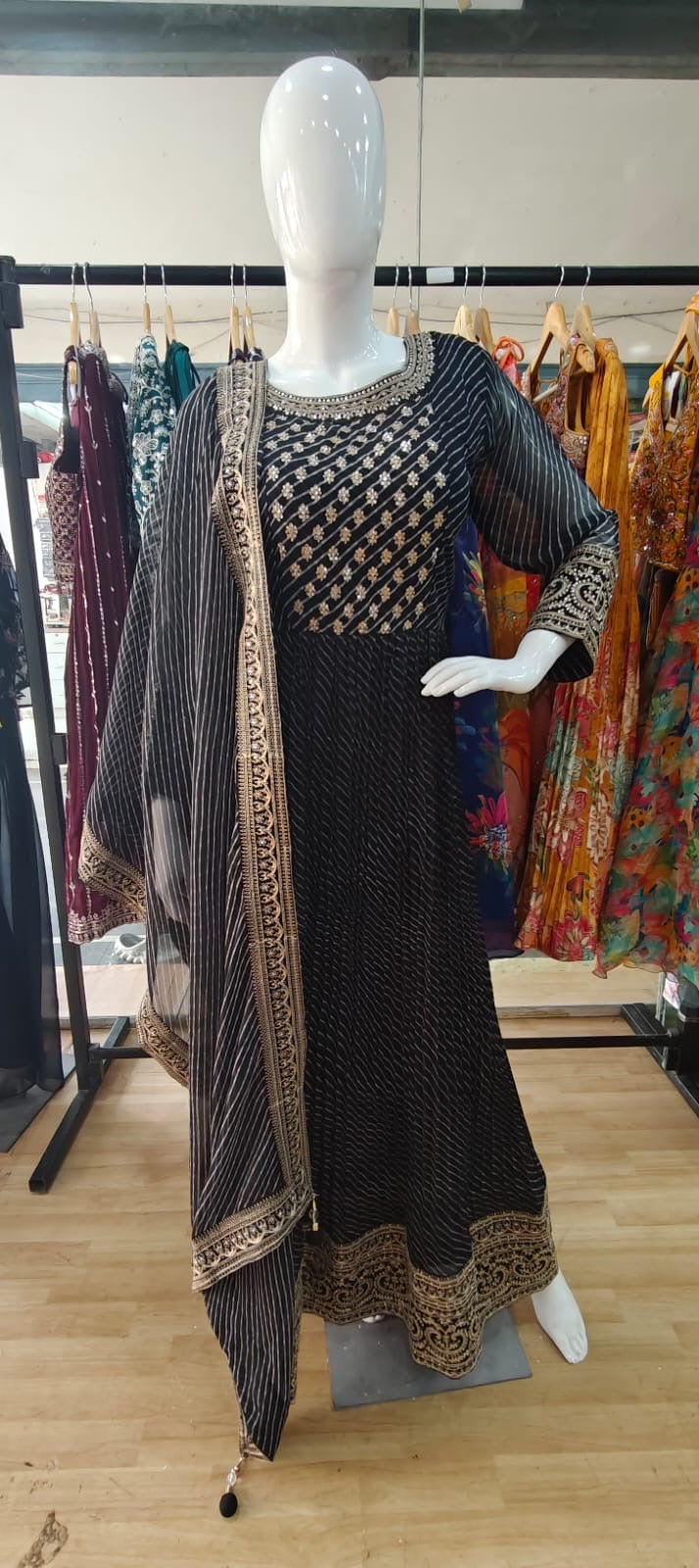 Black lehenriya Gown
