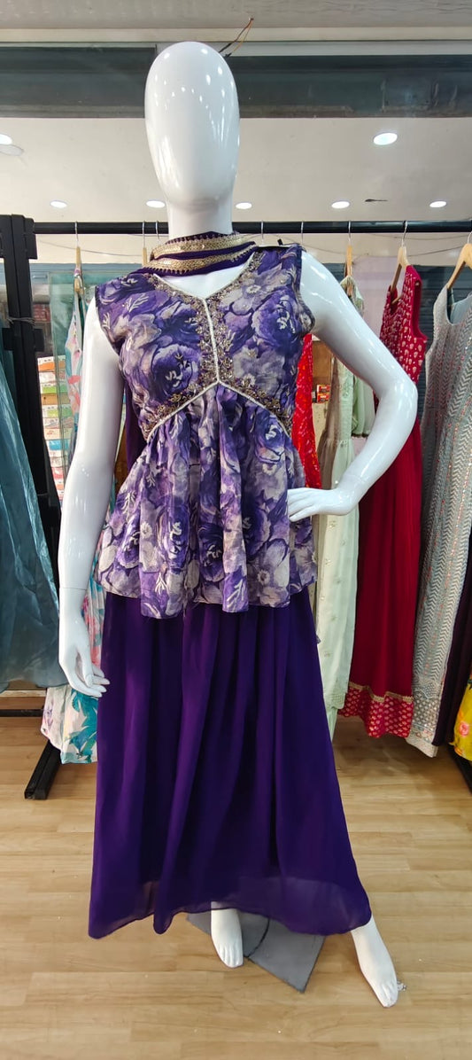 Violet peplum set