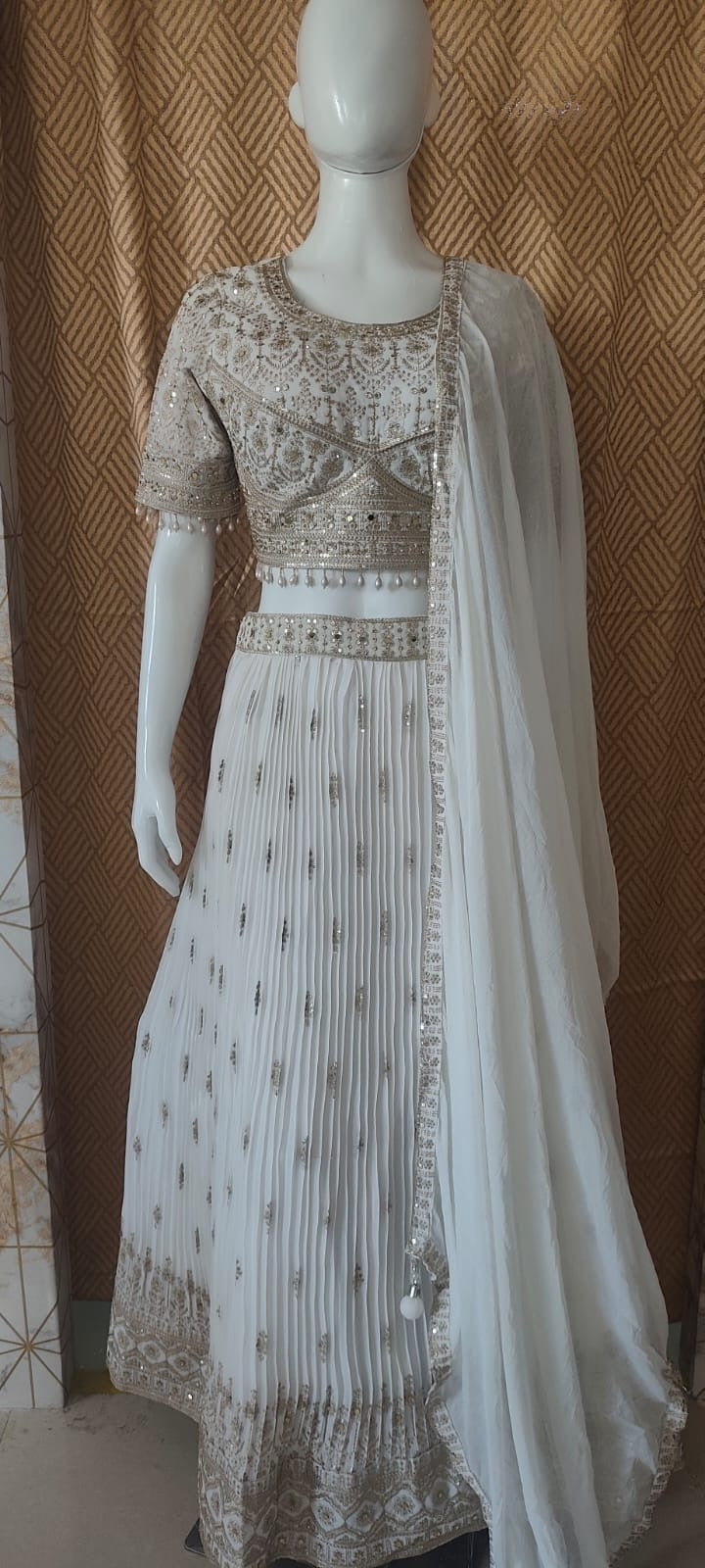 Cream lehenga