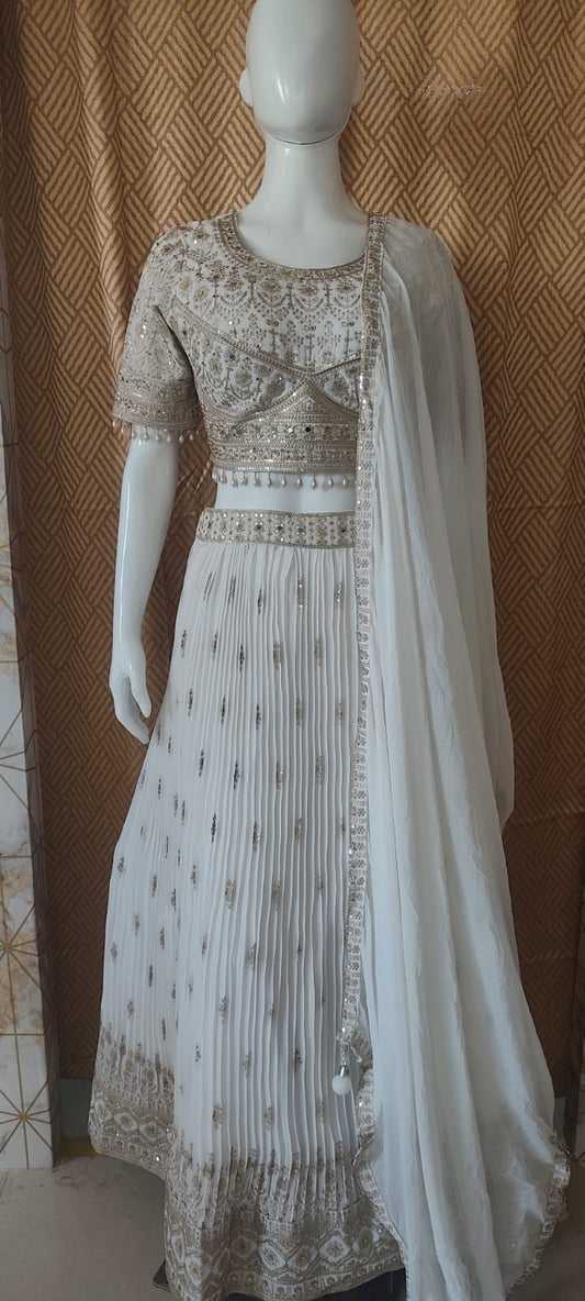 Cream lehenga