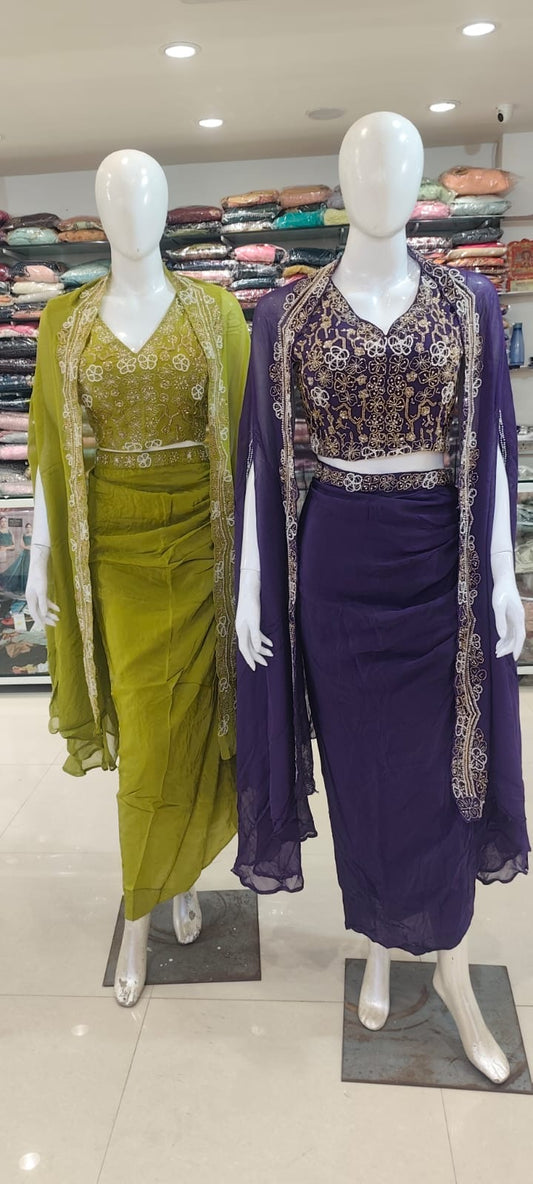 Stylish indo-western with cape