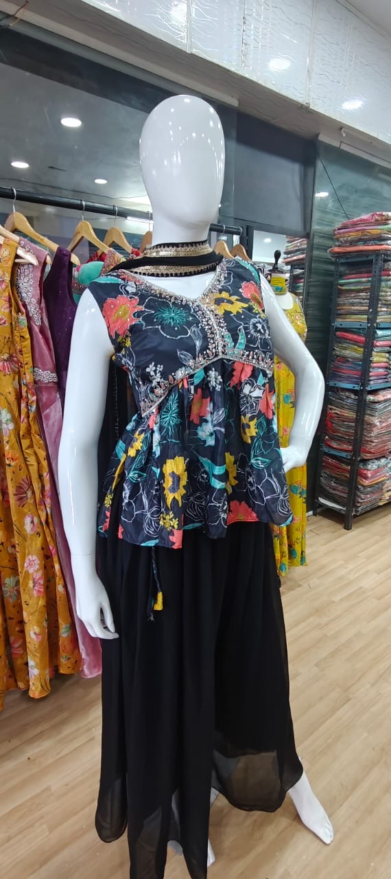Black Sunflower peplum set