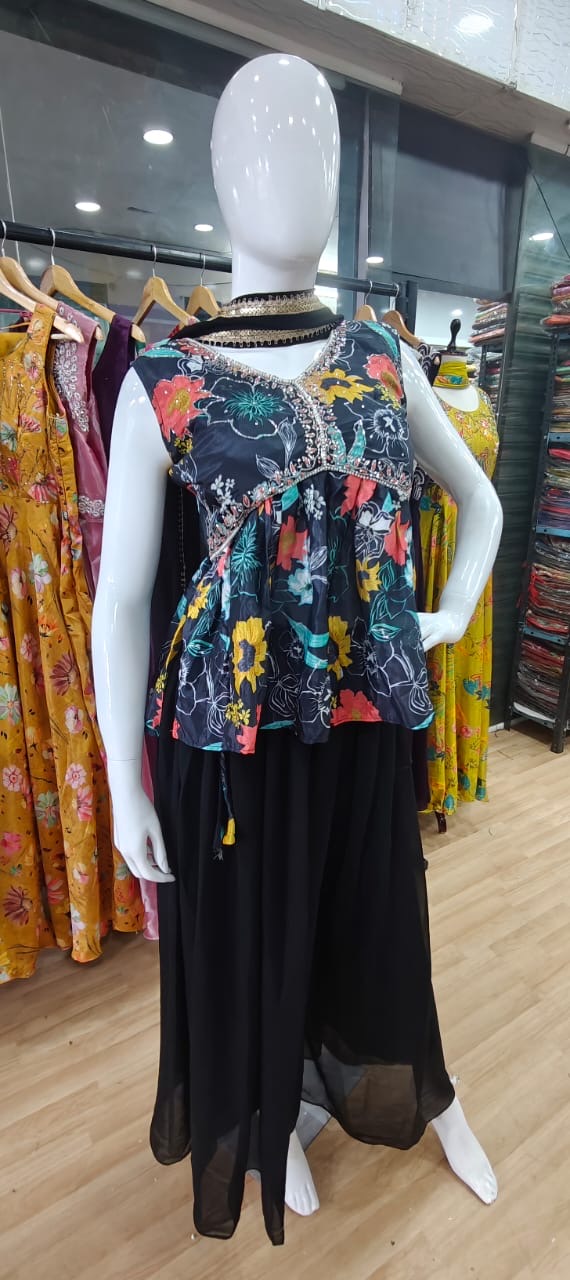Black Sunflower peplum set