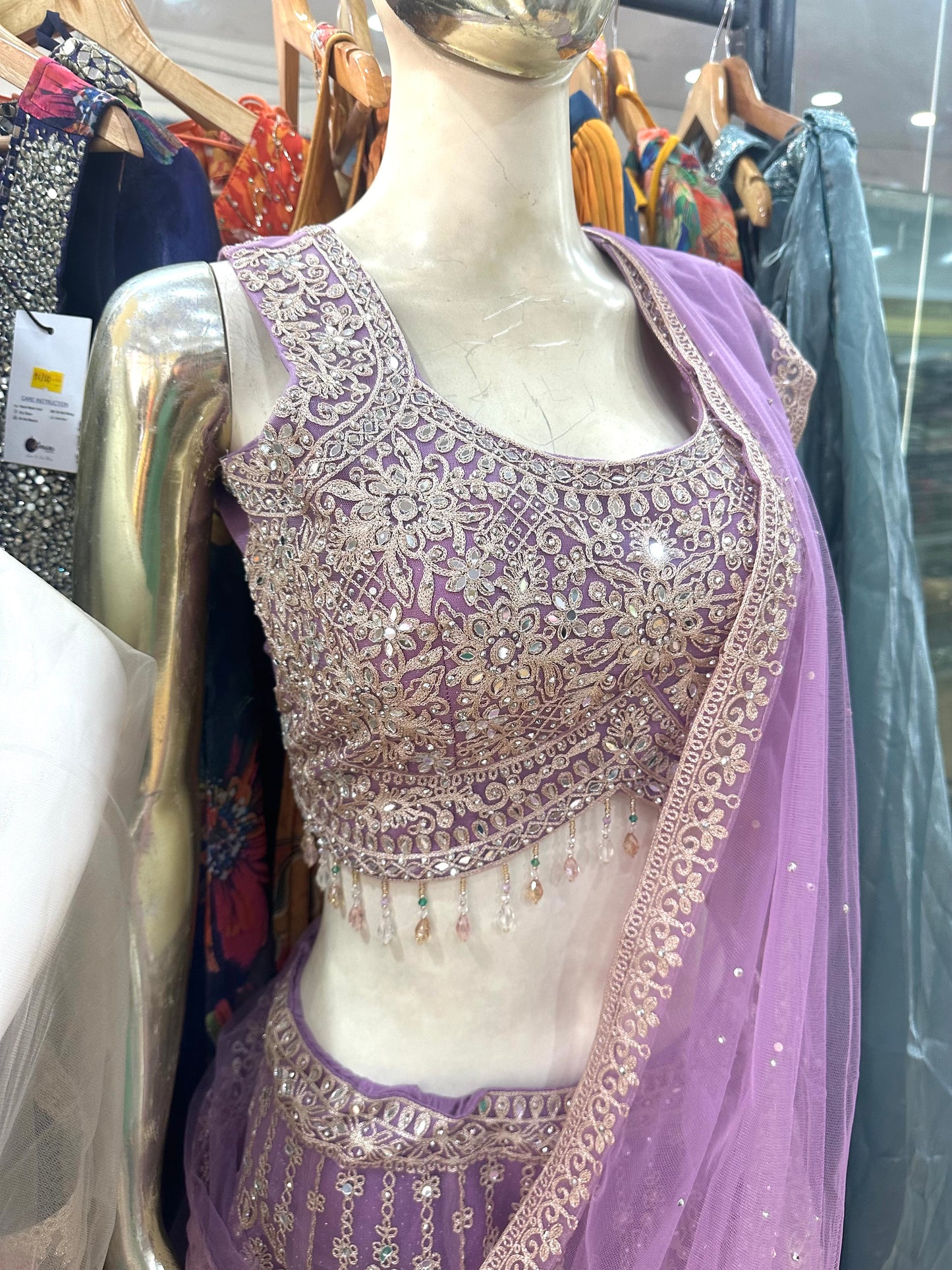 Designer lavender lehenga