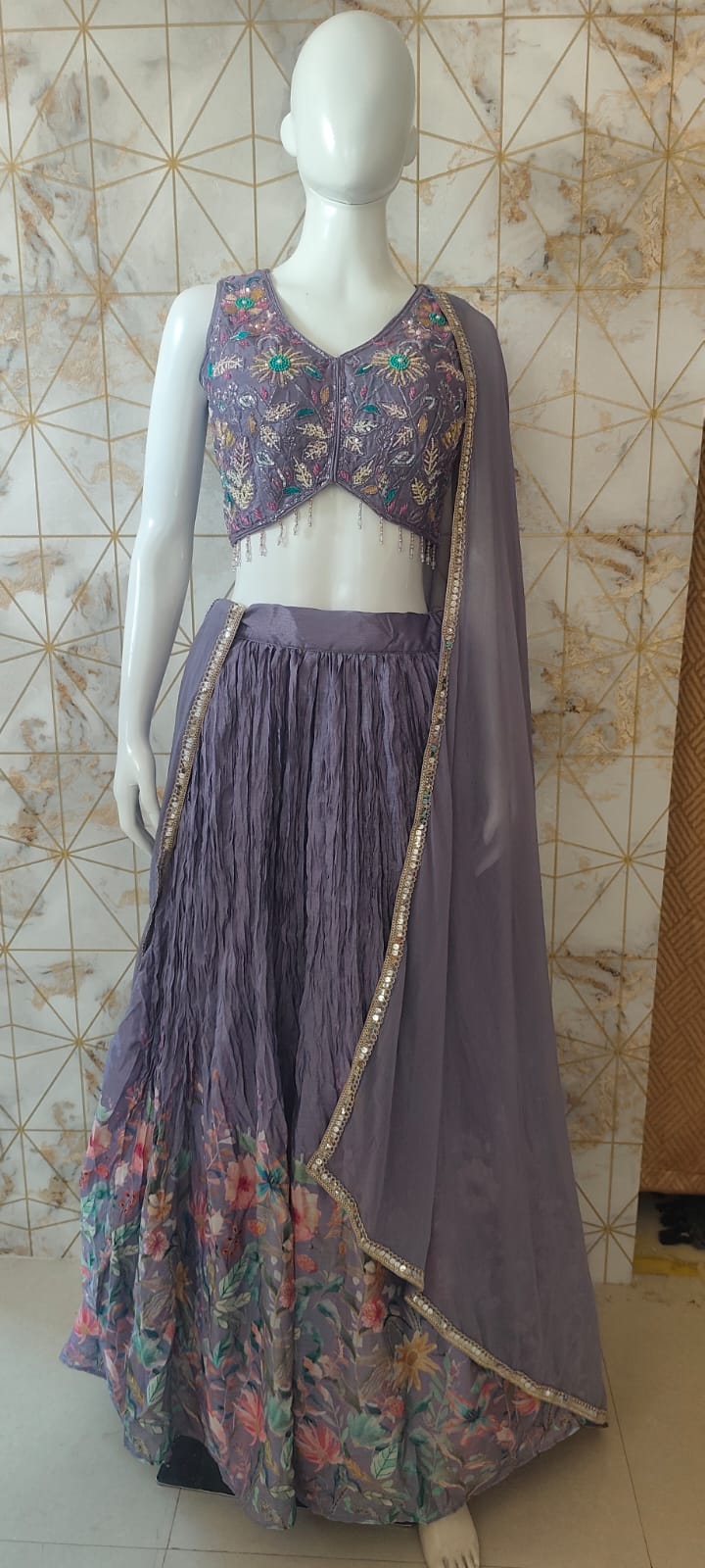 Elegant Lavender lehenga