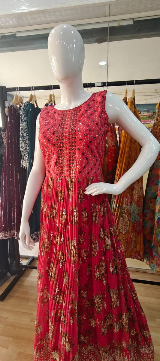 Pink floor length gown