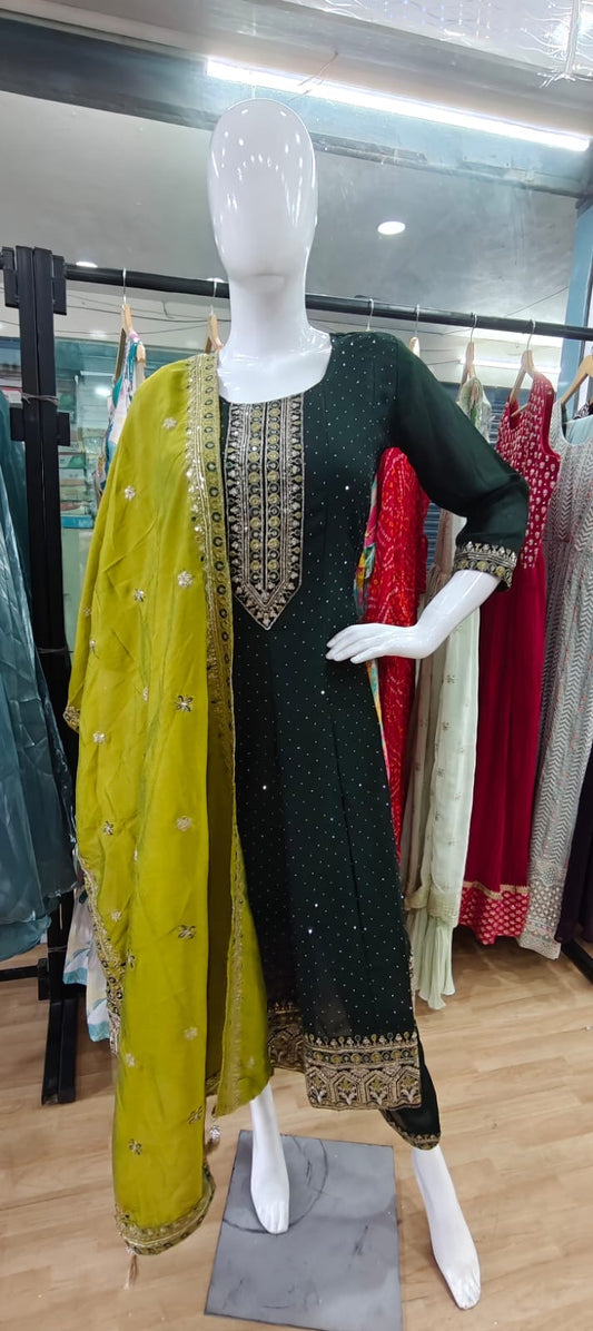 Green and lemon suit