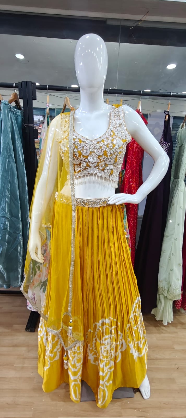 Yellow Floral Lehenga