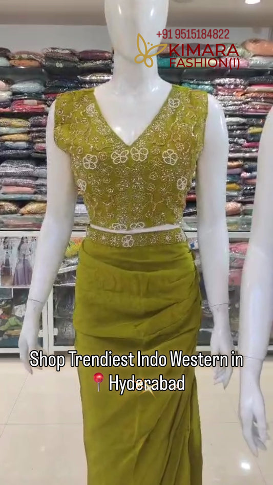 Stylish indo-western with cape